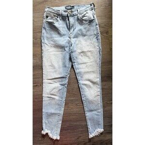 Fringe Ankle High Rise KanCan Distressed Denim Blue Jeans BK1360A Size 26